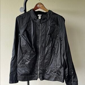 NWOT Venezia Women’s Black Zip-Up Moto Jacket - size 18/20